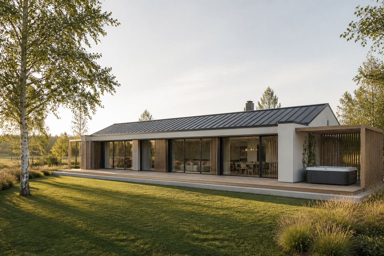 Iza — living de 52 m², terasă cu jacuzzi