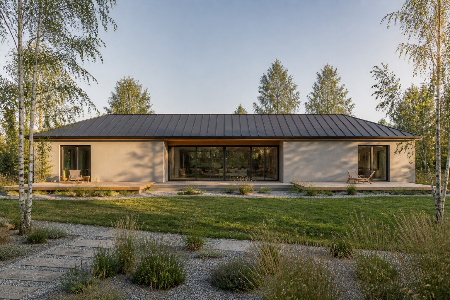 Vanda — casă parter în I cu living vitrat pe ambele fețe